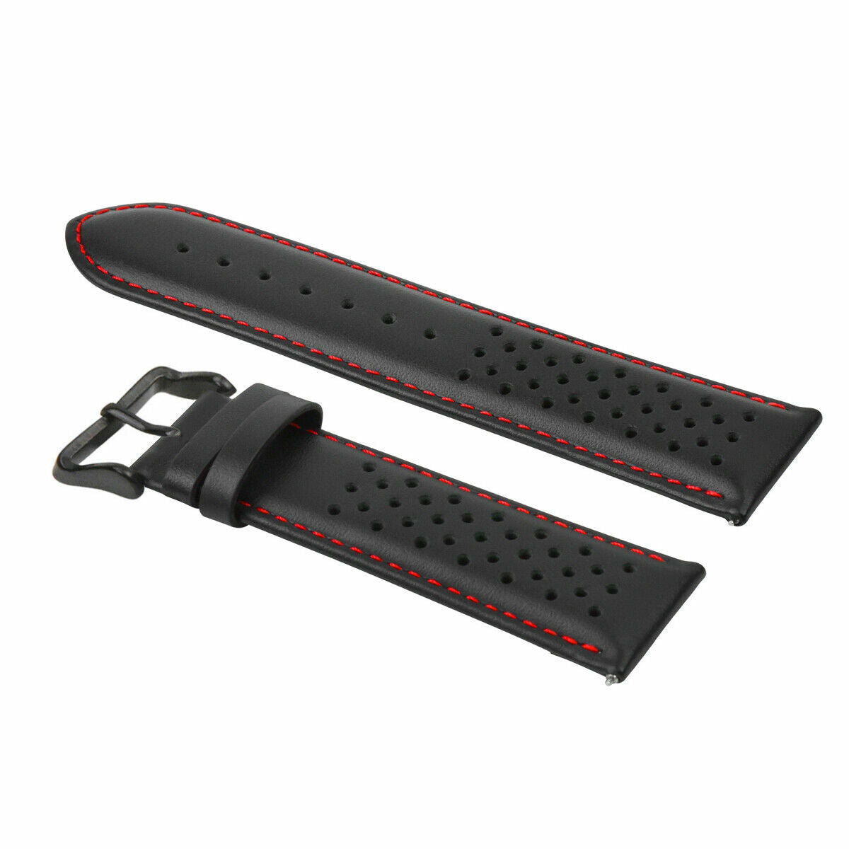 PERFORATED LEATHER RALLY WATCH STRAP BAND - QUICK RELEASE 18-19-20-21-22-23-24MM