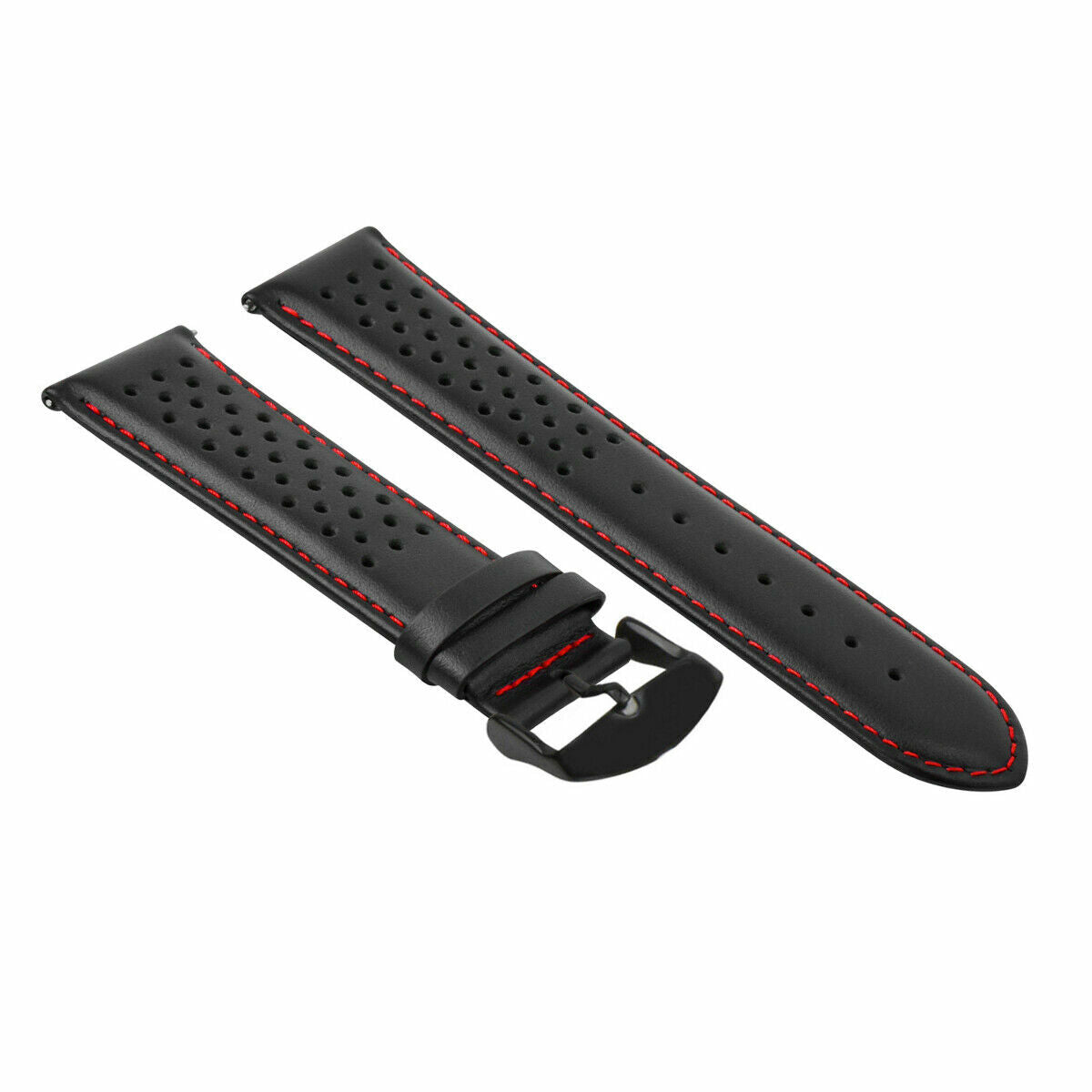 PERFORATED LEATHER RALLY WATCH STRAP BAND - QUICK RELEASE 18-19-20-21-22-23-24MM