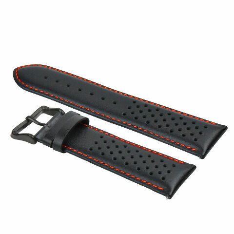 PERFORATED LEATHER RALLY WATCH STRAP BAND - QUICK RELEASE 18-19-20-21-22-23-24MM
