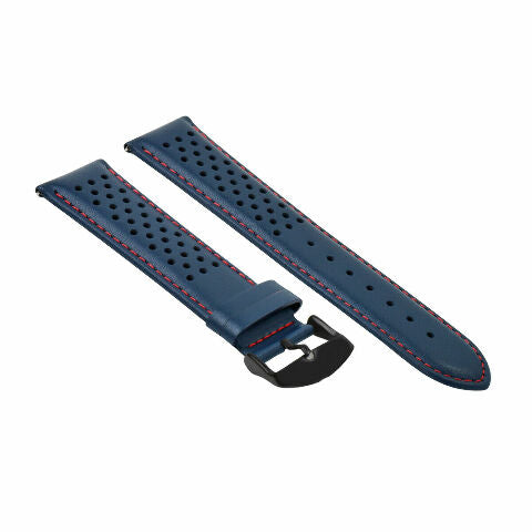 PERFORATED LEATHER RALLY WATCH STRAP BAND - QUICK RELEASE 18-19-20-21-22-23-24MM