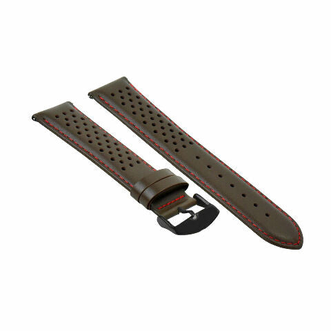 PERFORATED LEATHER RALLY WATCH STRAP BAND - QUICK RELEASE 18-19-20-21-22-23-24MM