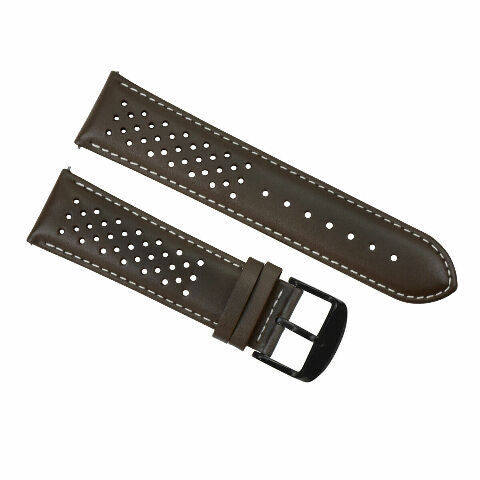 PERFORATED LEATHER RALLY WATCH STRAP BAND - QUICK RELEASE 18-19-20-21-22-23-24MM
