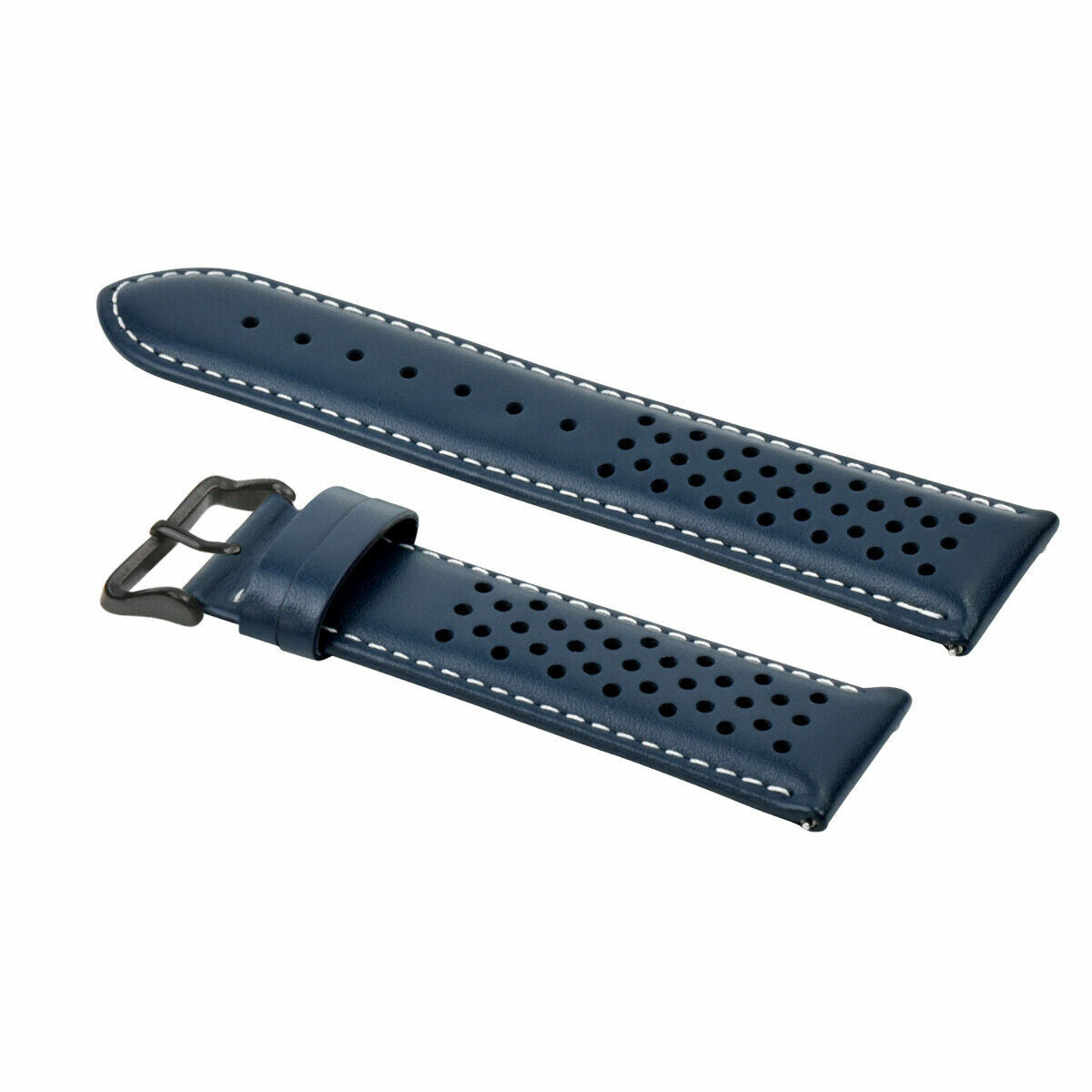 PERFORATED LEATHER RALLY WATCH STRAP BAND - QUICK RELEASE - 20MM