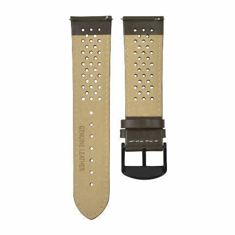 PERFORATED LEATHER RALLY WATCH STRAP BAND - QUICK RELEASE - 20MM