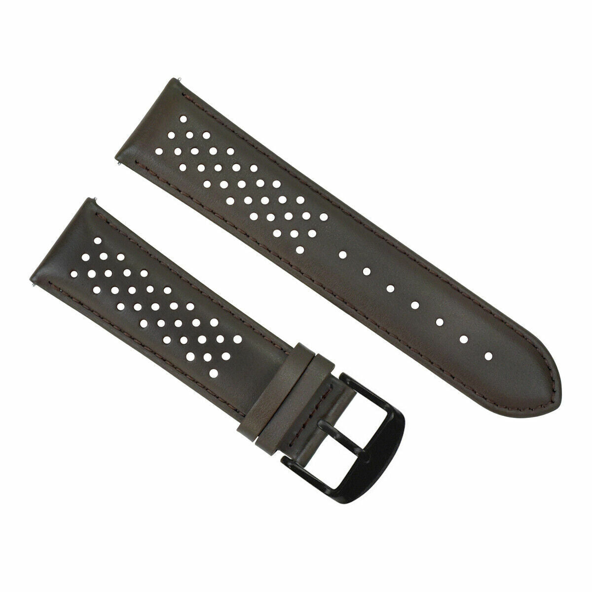 18-19-20-21-22-23-24MM PERFORAT LEATHER WATCH BAND STRAP FOR ROLEX QUICK RELEASE, Brown, view 2