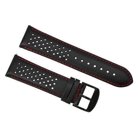18MM-24MM PERFORATED LEATHER WATCH BAND STRAP EASY RELEASE BUCKLE FOR TUDOR 58