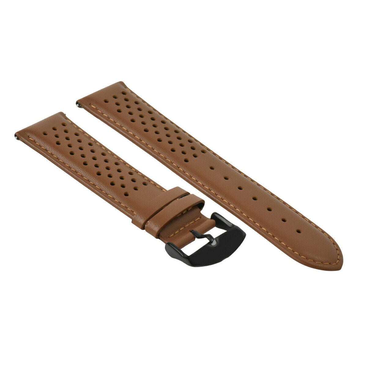 PERFORAT LEATHER WATCH BAND STRAP FOR SEIKO QUICK RELEASE - 24MM