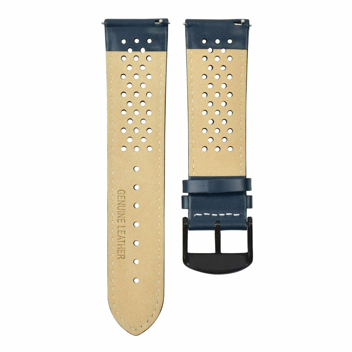 PERFORAT LEATHER WATCH BAND STRAP FOR SEIKO QUICK RELEASE - 24MM