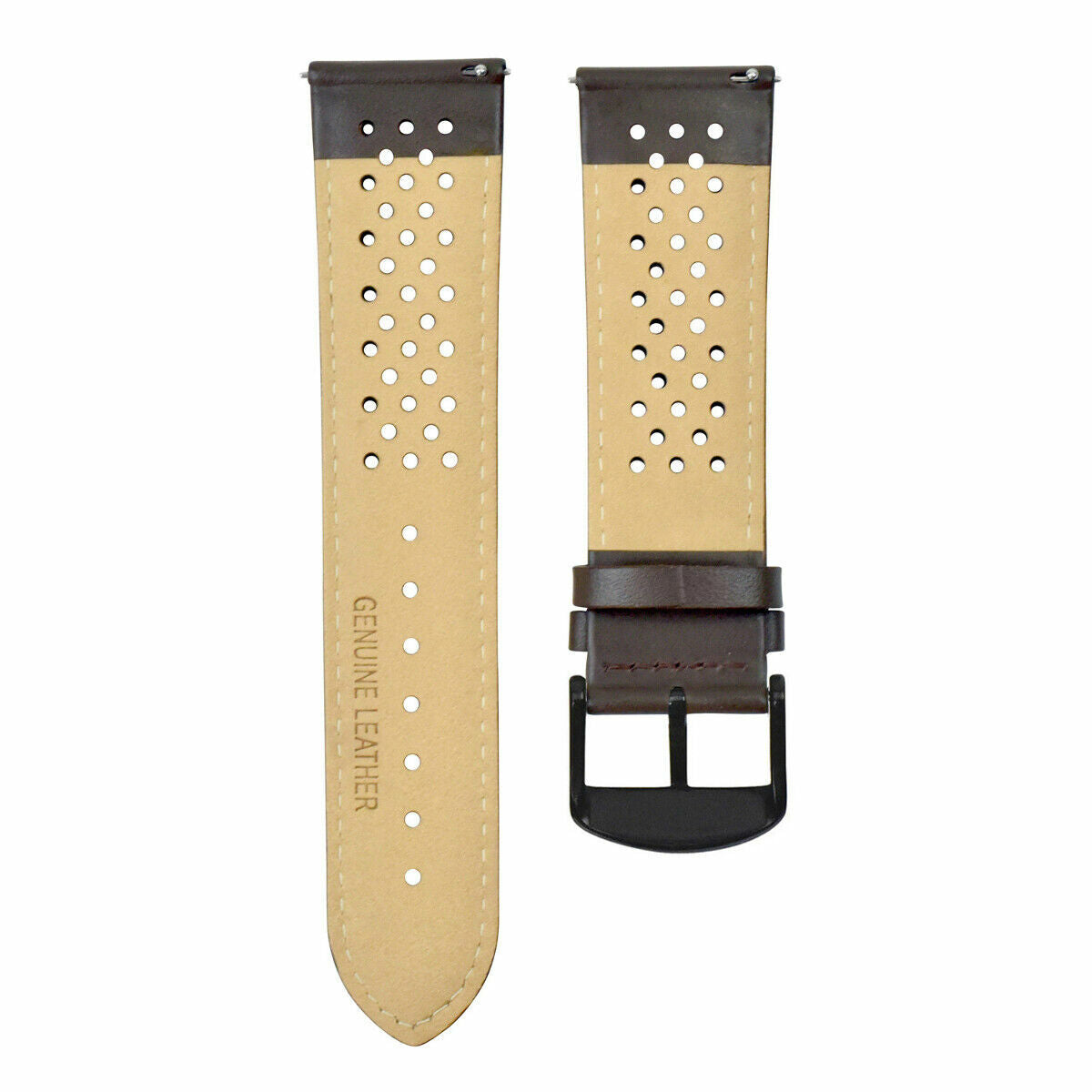 PERFORAT LEATHER WATCH BAND STRAP FOR TAG HEUER EZ RELEASE - 24MM