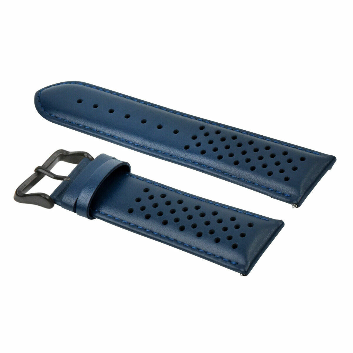 PERFORAT LEATHER WATCH BAND STRAP FOR OMEGA EZ RELEASE - 22MM