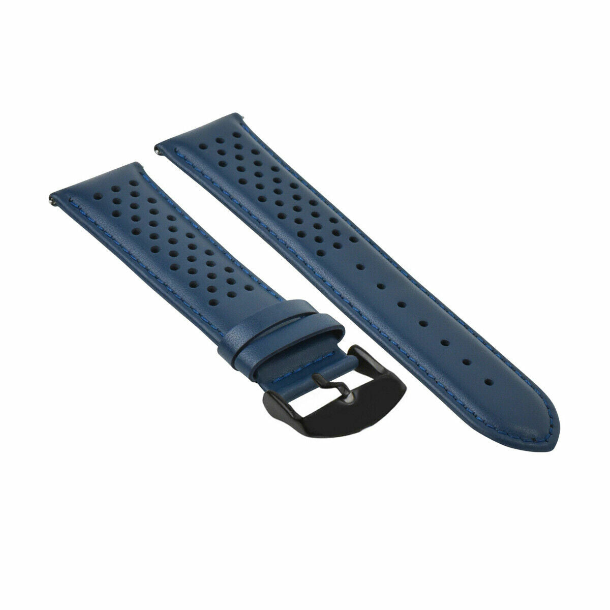 PERFORAT LEATHER WATCH BAND STRAP FOR OMEGA EZ RELEASE - 22MM