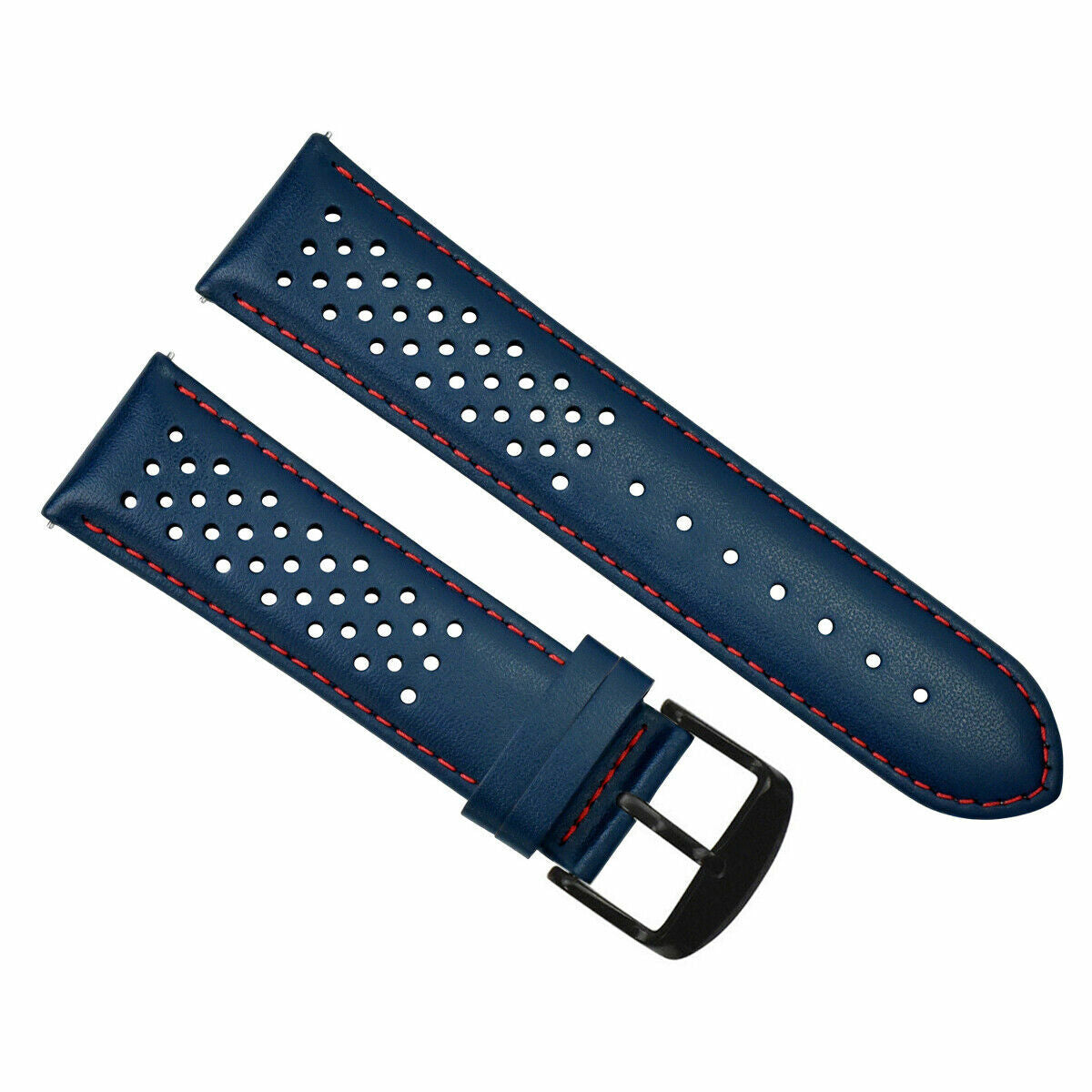 PERFORAT LEATHER WATCH BAND STRAP FOR OMEGA EZ RELEASE - 22MM
