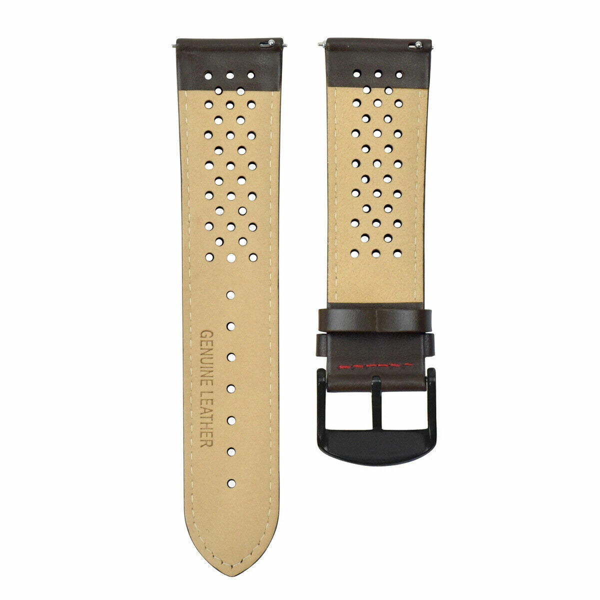 PERFORAT LEATHER WATCH BAND STRAP FOR OMEGA EZ RELEASE - 19MM