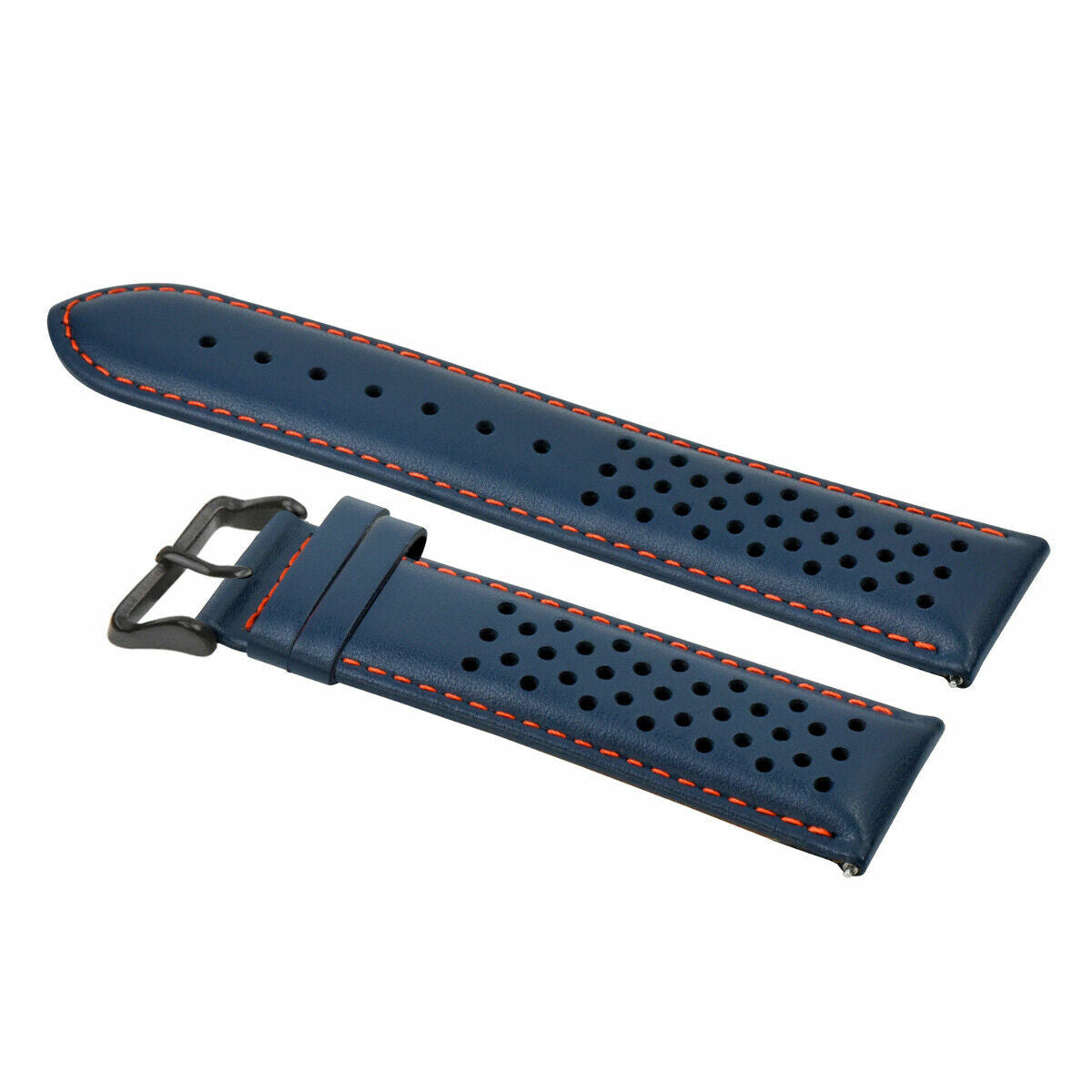 PERFORAT LEATHER WATCH BAND STRAP FOR OMEGA EZ RELEASE - 22MM