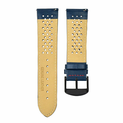 PERFORAT LEATHER WATCH BAND STRAP FOR OMEGA EZ RELEASE - 24MM