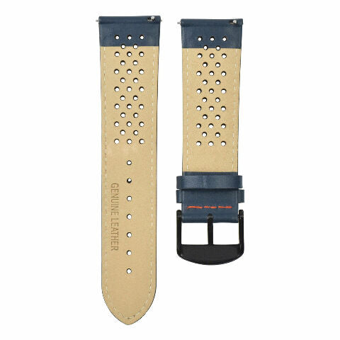 PERFORAT LEATHER WATCH BAND STRAP FOR OMEGA EZ RELEASE - 24MM