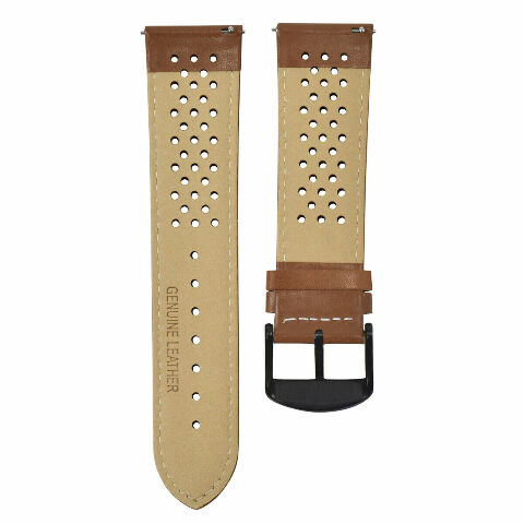 PERFORAT LEATHER WATCH BAND STRAP FOR OMEGA EZ RELEASE - 24MM