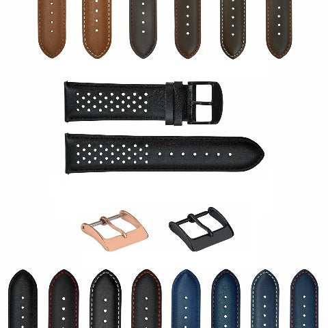 18-19-20-21-22-23-24MM PERFORATED LEATHER WATCH BAND STRAP FOR INVICTA EZRELEASE