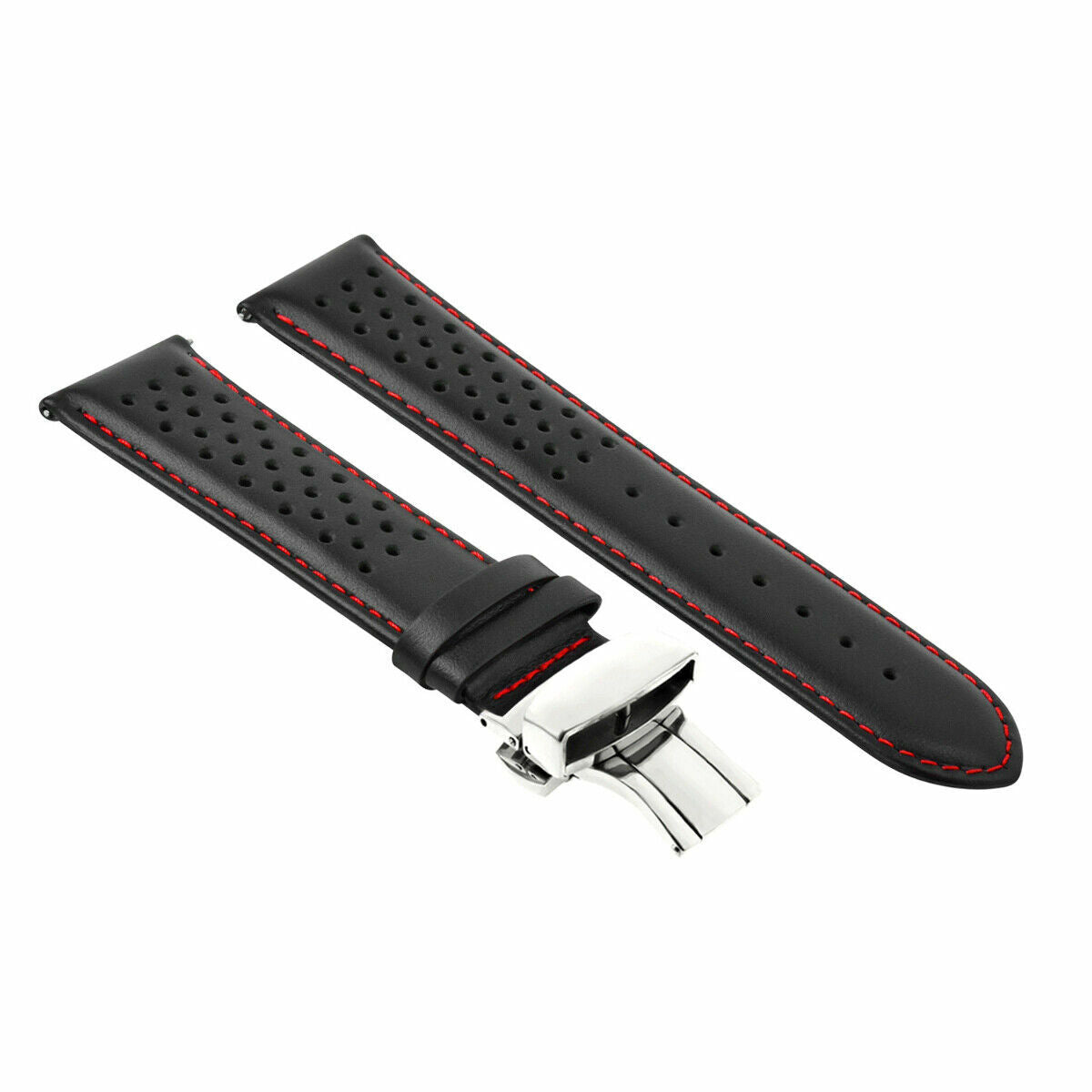 PERFORATED LEATHER RALLY WATCH STRAP BAND - QUICK RELEASE 18-19-20-21-22-23-24MM