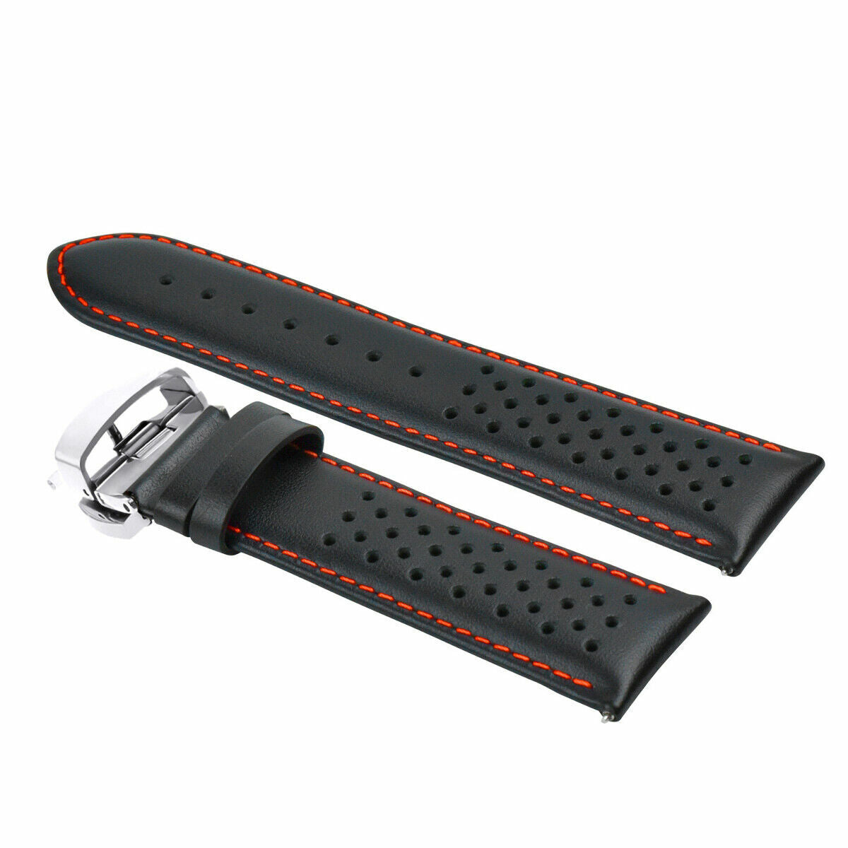 PERFORATED LEATHER RALLY WATCH STRAP BAND - QUICK RELEASE 18-19-20-21-22-23-24MM