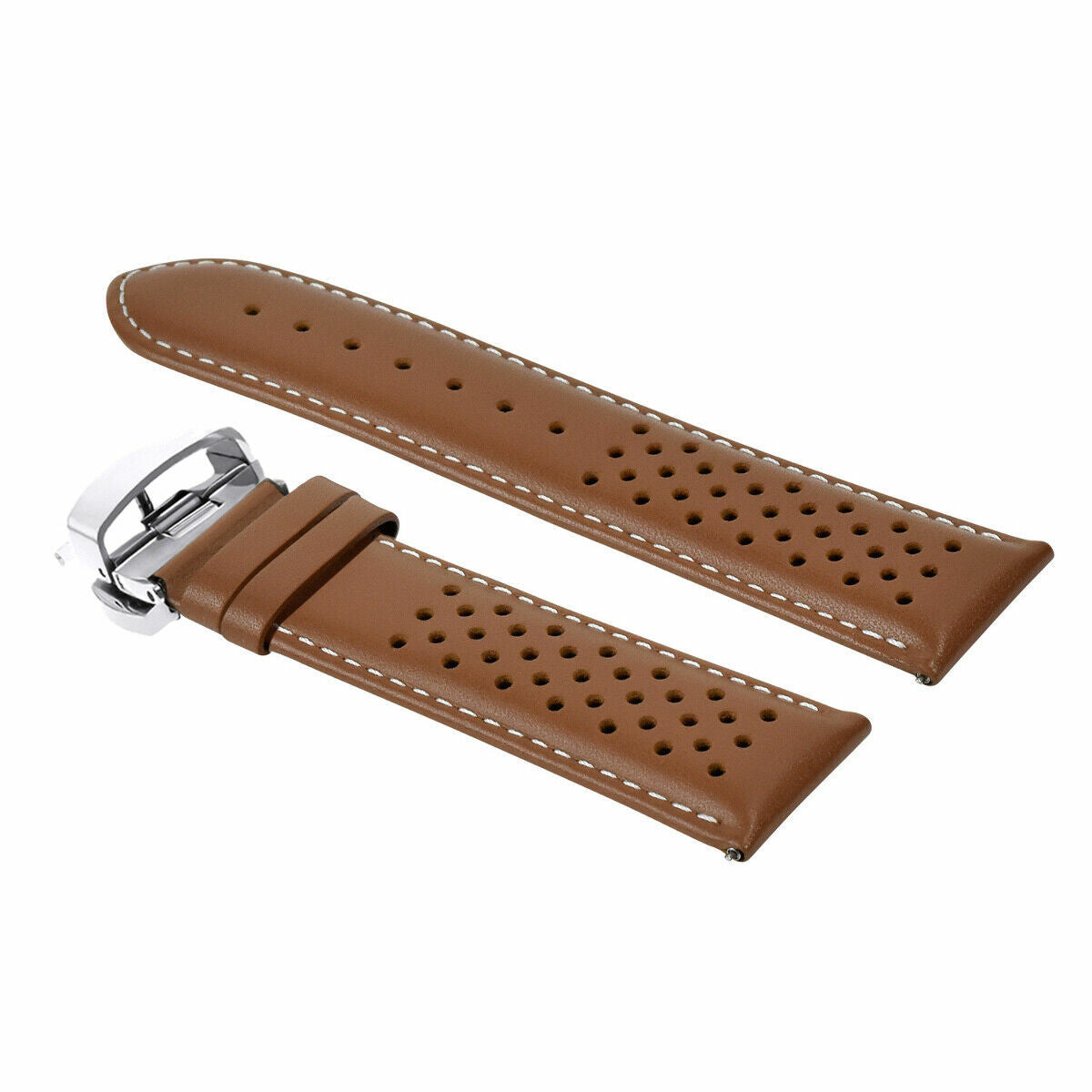 PERFORAT LEATHER WATCH BAND STRAP FOR SEIKO QUICK RELEASE - 24MM