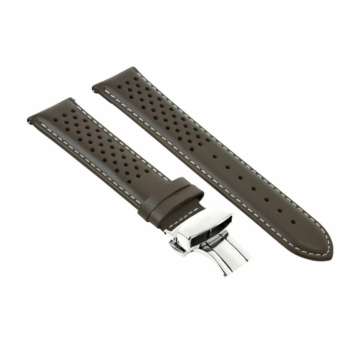 PERFORAT LEATHER WATCH BAND STRAP FOR SEIKO QUICK RELEASE - 24MM