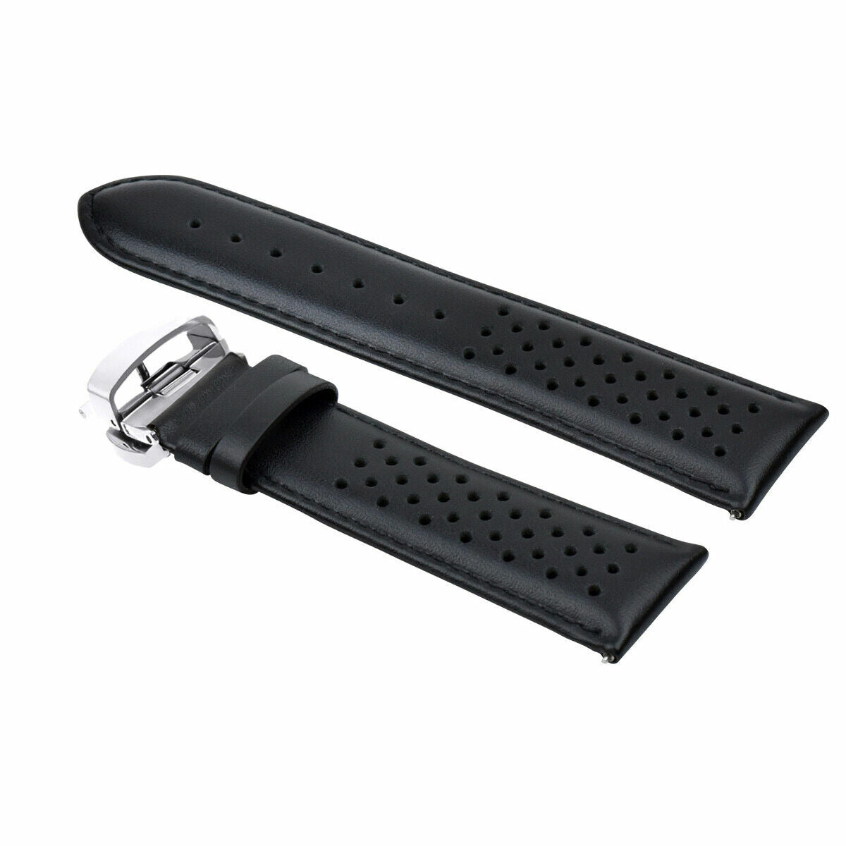 PERFORAT LEATHER WATCH BAND STRAP FOR OMEGA EZ RELEASE - 24MM