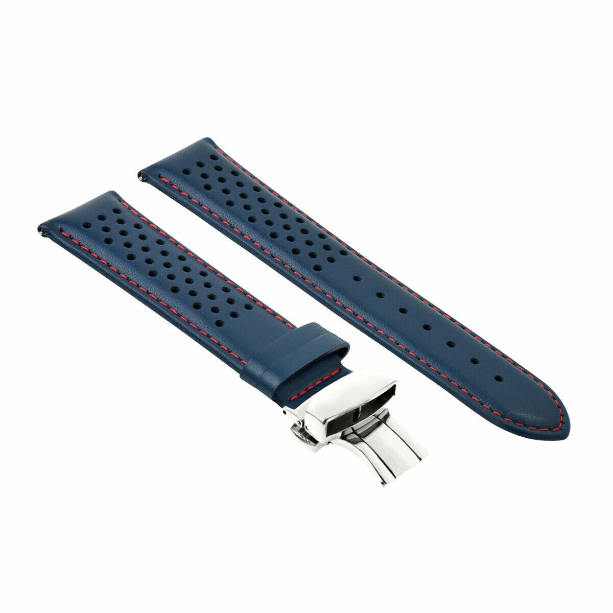 PERFORAT LEATHER WATCH BAND STRAP FOR OMEGA EZ RELEASE - 23MM
