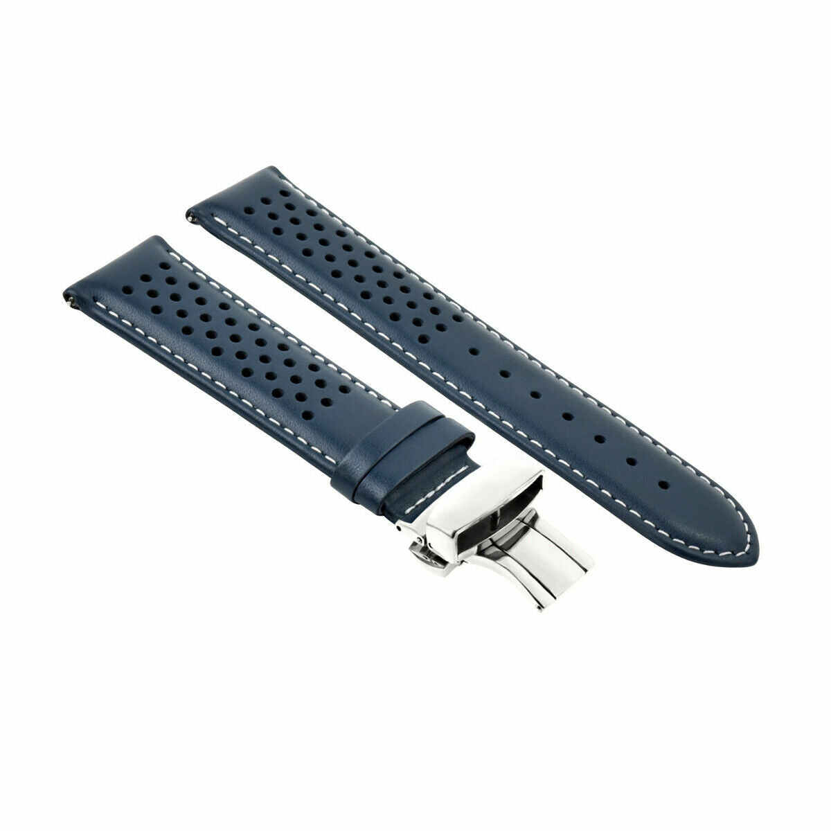 PERFORAT LEATHER WATCH BAND STRAP FOR OMEGA EZ RELEASE - 23MM