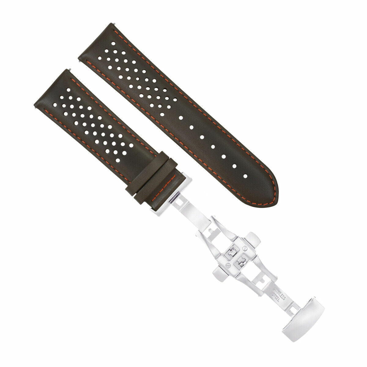 PERFORAT LEATHER WATCH BAND STRAP FOR OMEGA EZ RELEASE - 23MM