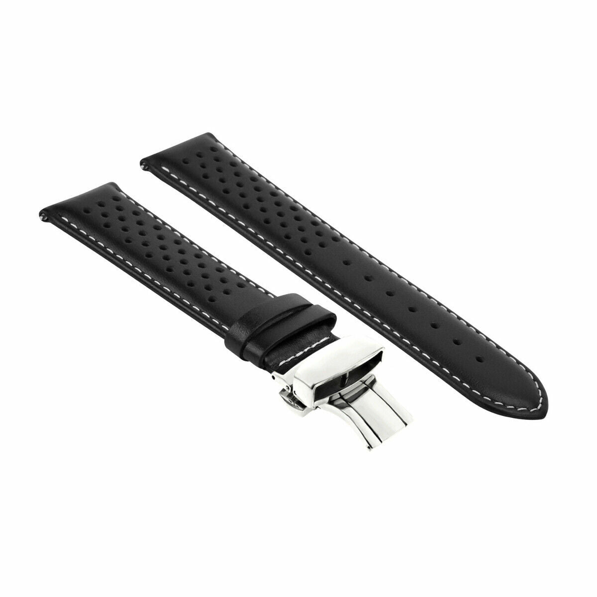 PERFORAT LEATHER WATCH BAND STRAP FOR OMEGA EZ RELEASE - 20MM