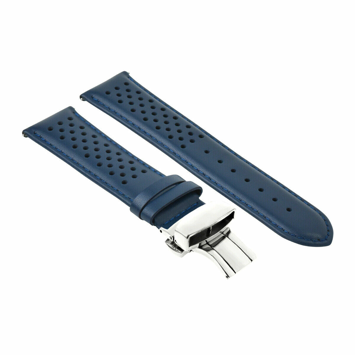 PERFORAT LEATHER WATCH BAND STRAP FOR OMEGA EZ RELEASE - 20MM