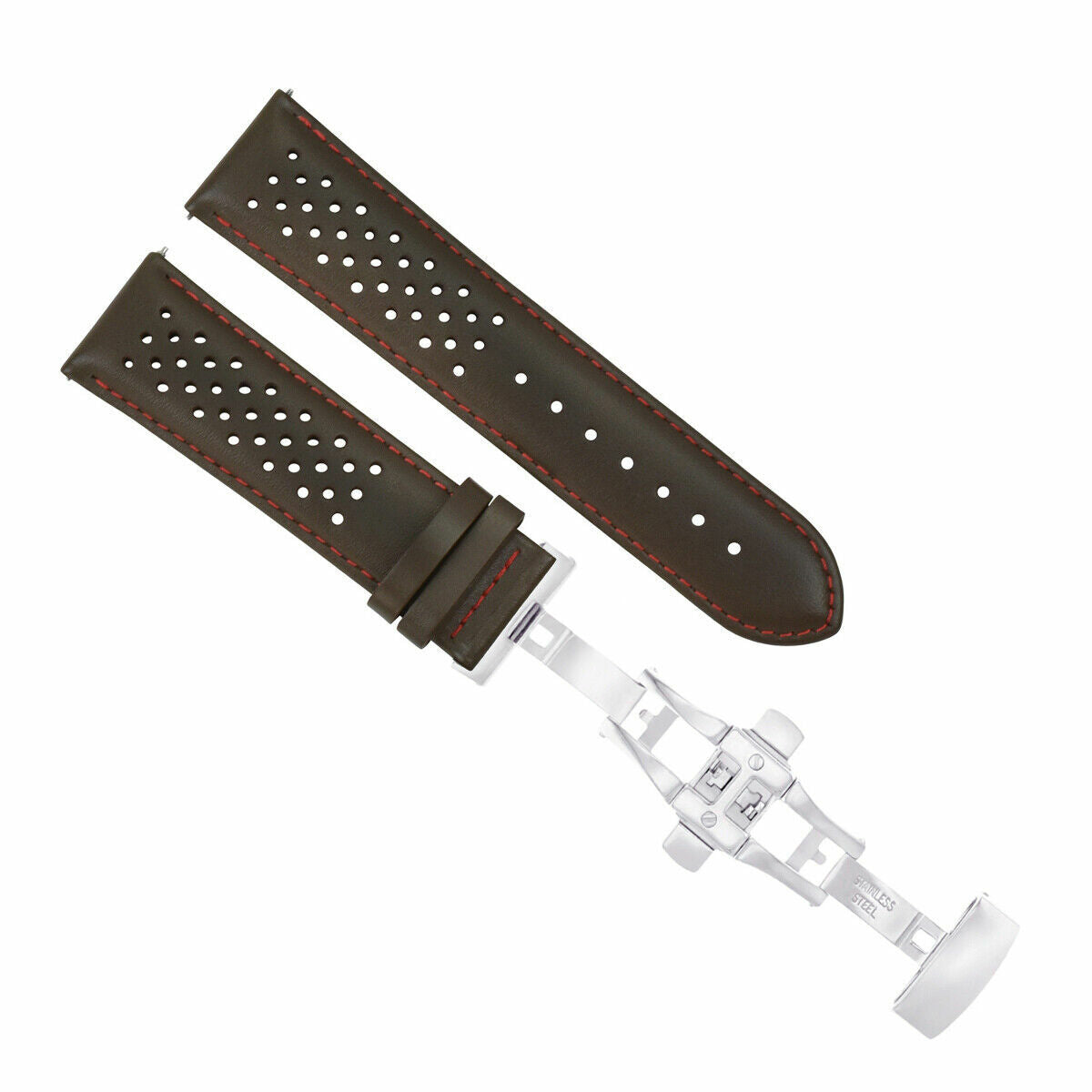 PERFORAT LEATHER WATCH BAND STRAP FOR OMEGA EZ RELEASE - 20MM