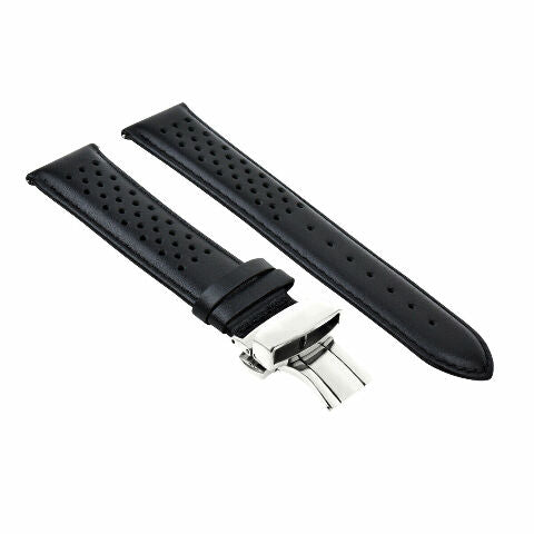 PERFORAT LEATHER WATCH BAND STRAP FOR OMEGA EZ RELEASE - 22MM