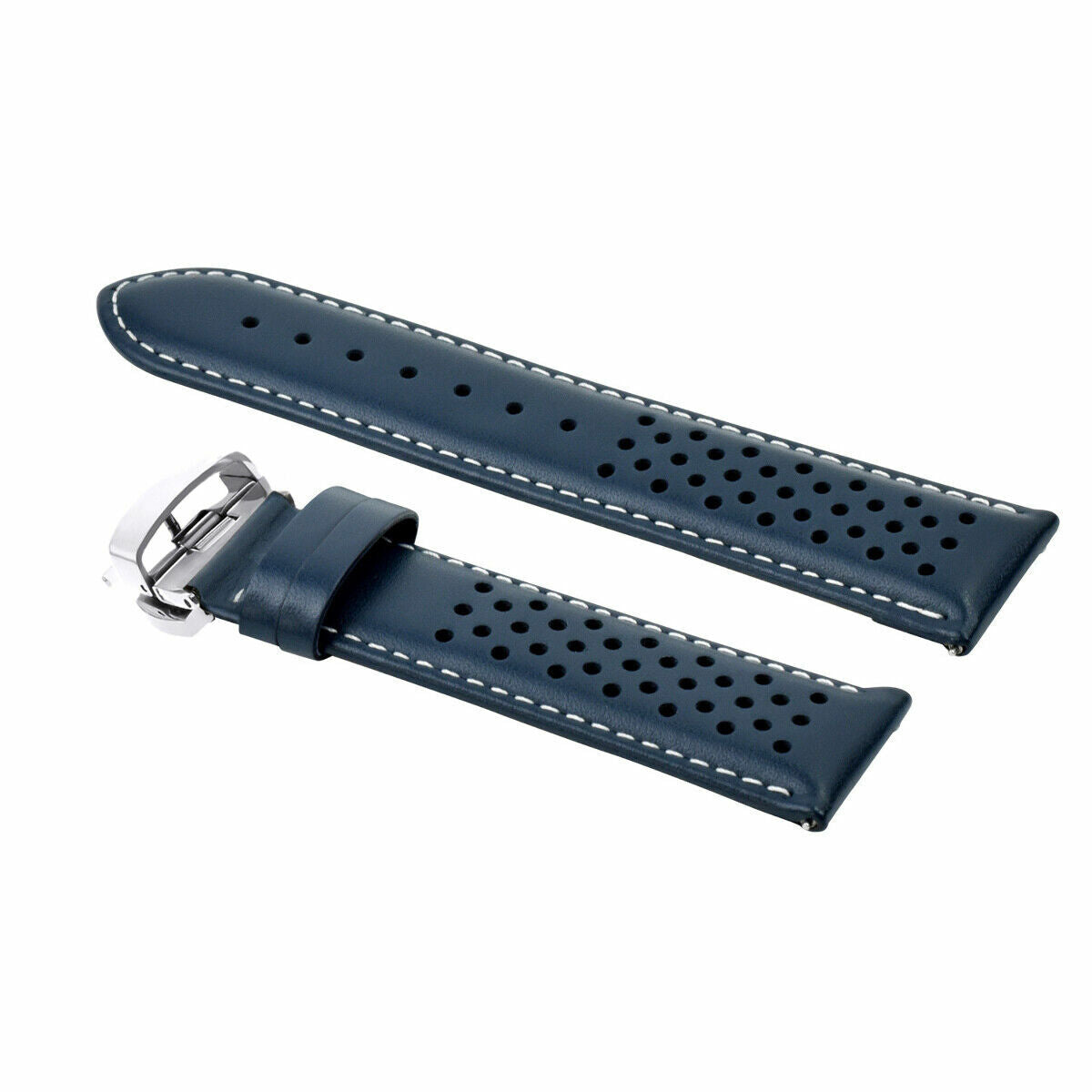 PERFORAT LEATHER WATCH BAND STRAP FOR OMEGA EZ RELEASE - 23MM
