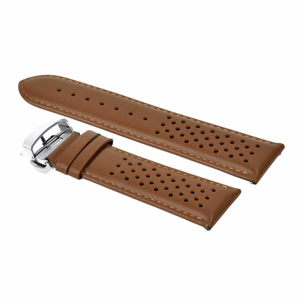 PERFORAT LEATHER WATCH BAND STRAP FOR OMEGA EZ RELEASE - 23MM