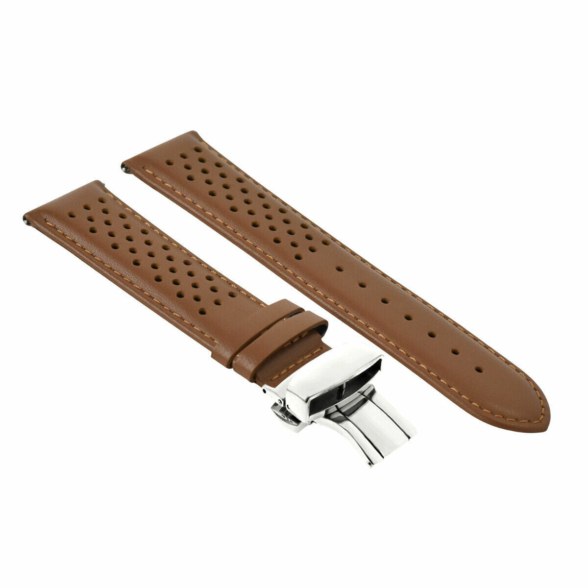 PERFORAT LEATHER WATCH BAND STRAP FOR OMEGA EZ RELEASE - 23MM