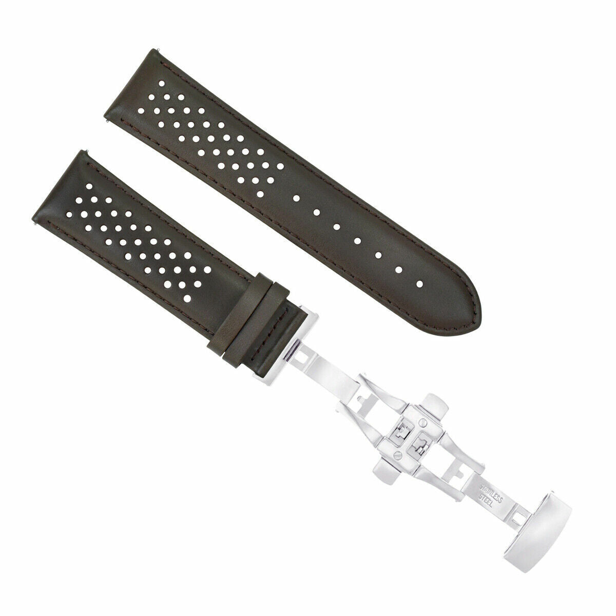 PERFORAT LEATHER WATCH BAND STRAP FOR OMEGA EZ RELEASE - 23MM
