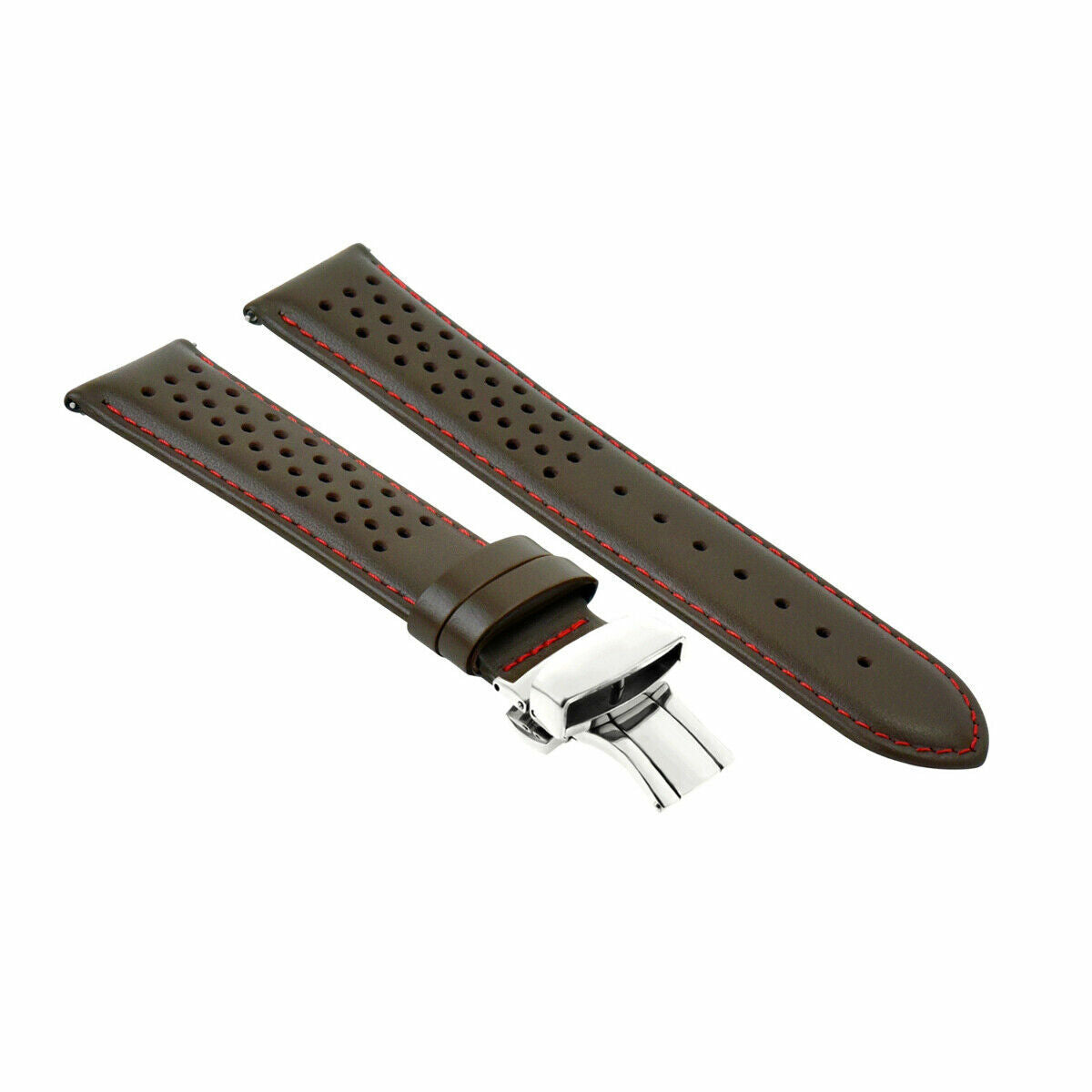 PERFORAT LEATHER WATCH BAND STRAP FOR OMEGA EZ RELEASE - 23MM