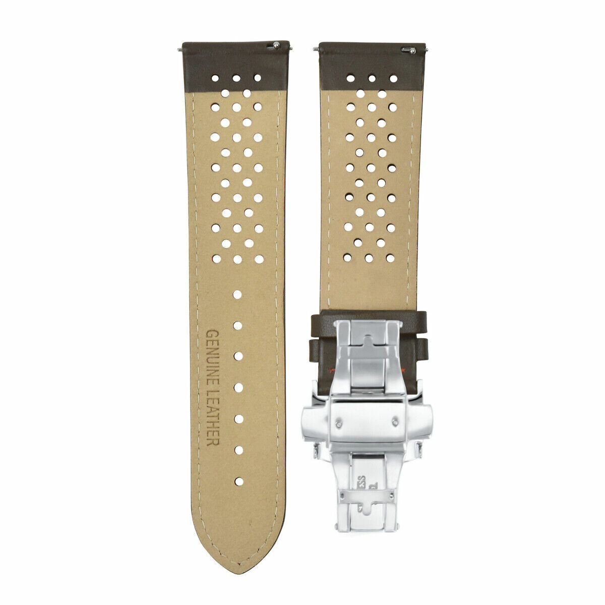 PERFORAT LEATHER WATCH BAND STRAP FOR OMEGA EZ RELEASE - 23MM