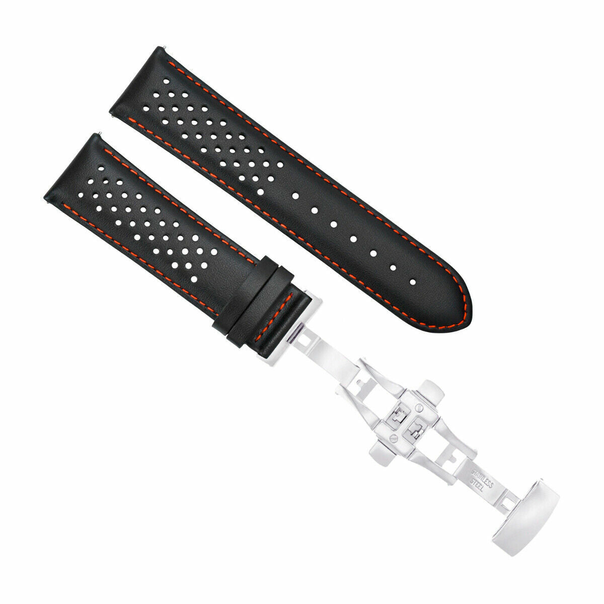 PERFORAT LEATHER WATCH BAND STRAP FOR OMEGA EZ RELEASE - 24MM