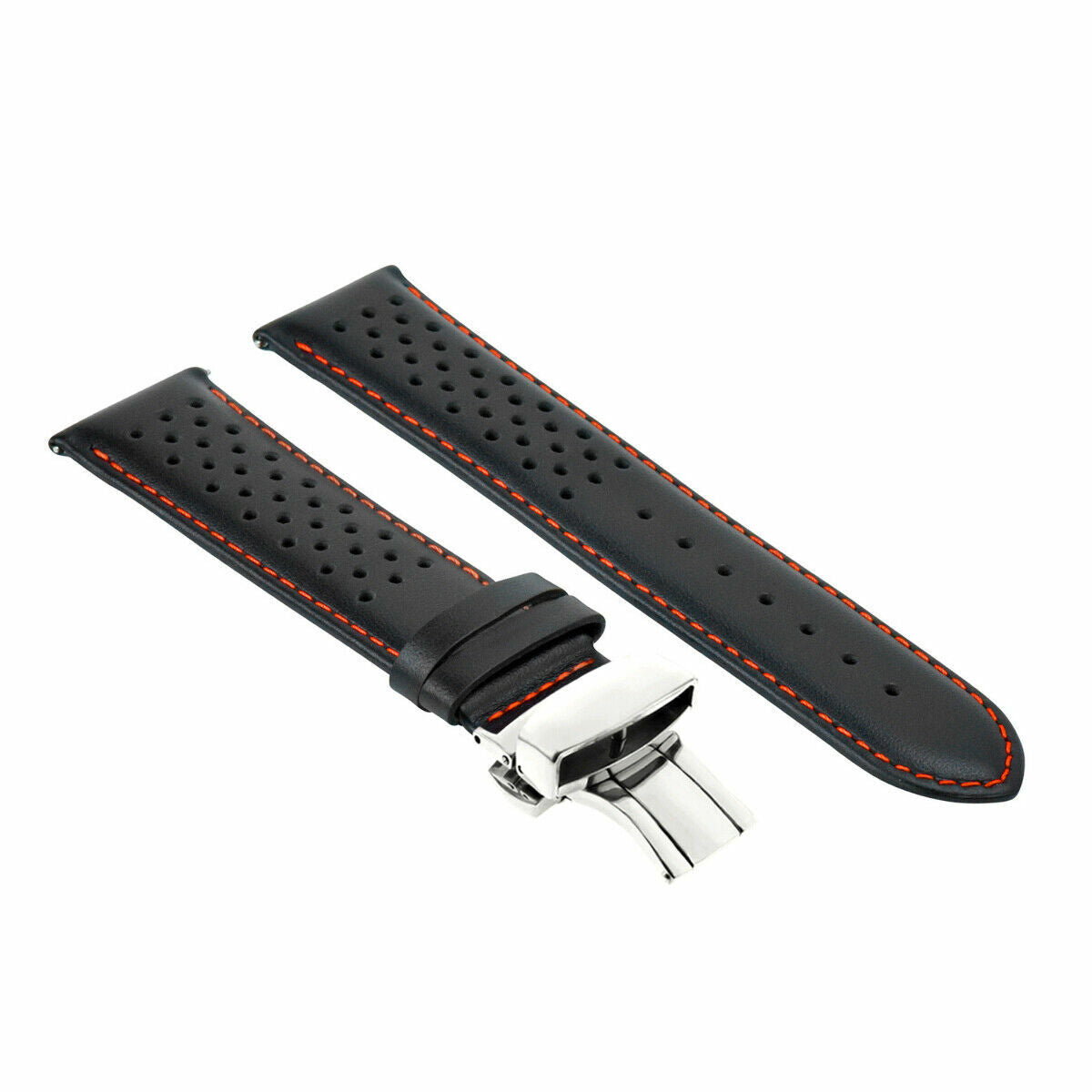 PERFORAT LEATHER WATCH BAND STRAP FOR OMEGA EZ RELEASE - 24MM