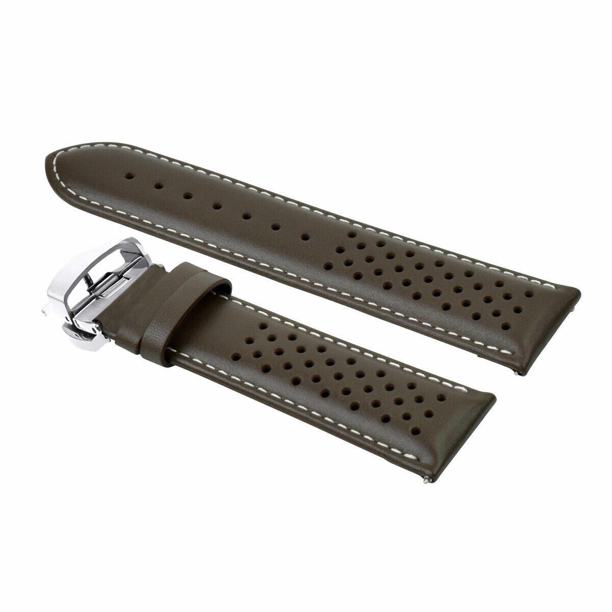 PERFORAT LEATHER WATCH BAND STRAP FOR LONGINES EZ RELEASE - 22MM