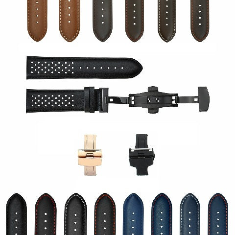 18-19-20-21-22-23-24MM PERFORATED LEATHER WATCH BAND STRAP FOR CITIZEN EZ RELEAS