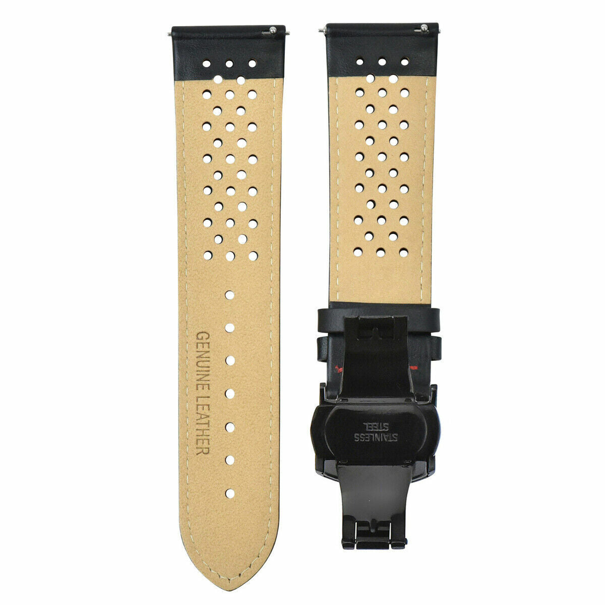PERFORAT LEATHER WATCH BAND STRAP FOR OMEGA EZ RELEASE - 22MM