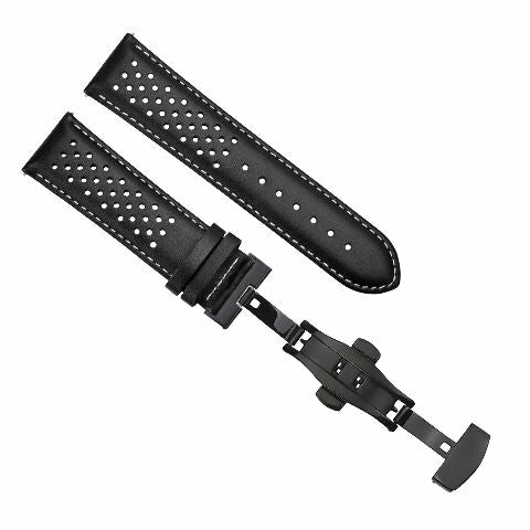 18MM-24MM PERFORATED LEATHER WATCH BAND STRAP QUICK RELEASE FOR LONGINES