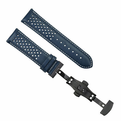 18MM-24MM PERFORATED LEATHER WATCH BAND STRAP QUICK RELEASE FOR LONGINES