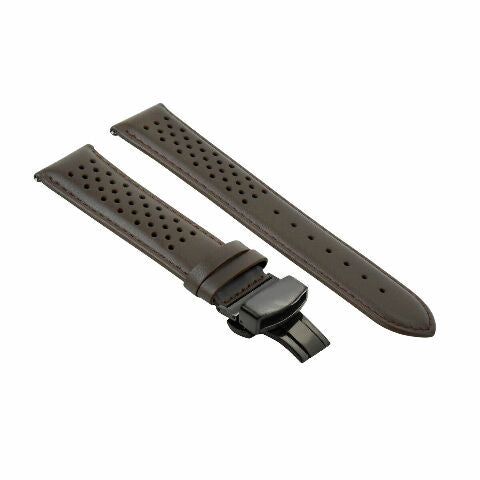 18MM-24MM PERFORATED LEATHER WATCH BAND STRAP QUICK RELEASE FOR LONGINES