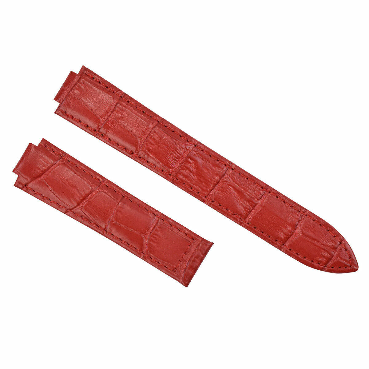 NEW LEATHER 18MM WATCH BAND STRAP FOR LADY CARTIER BALLON BLEU 3001 WATCH RED