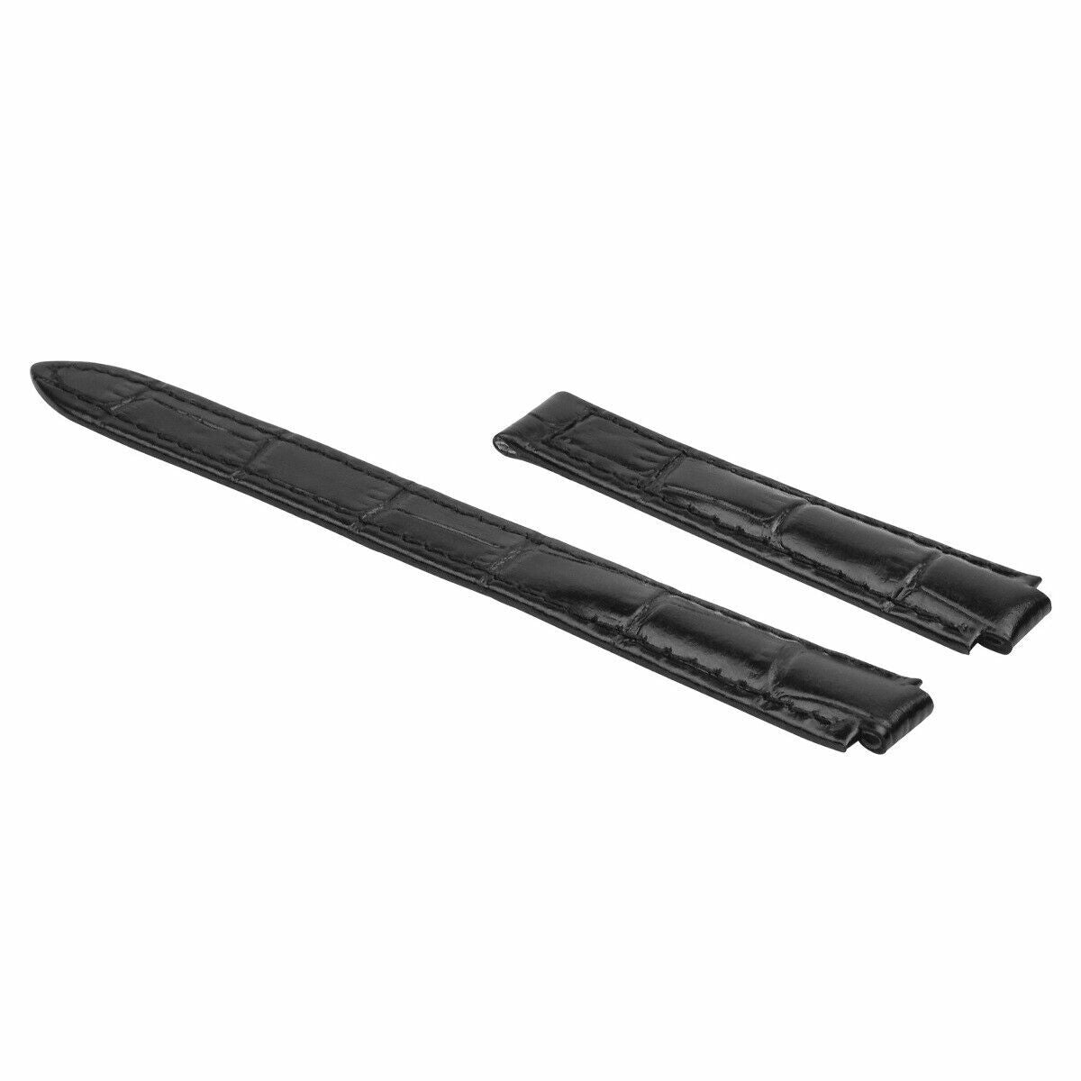 NEW LEATHER 14MM WATCH BAND STRAP FOR LADY CARTIER BALLON BLEU WATCH BLACK